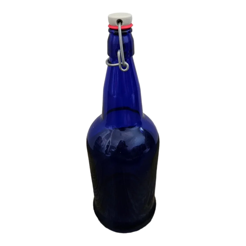 1 VINTAGE GROLSCH COBALT‎ BLUE GLASS BOTTLE W/FLIP TOP STOPPER